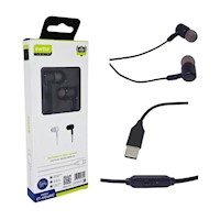 Audífonos Intra-auriculares Tipo C Ewtto ET-A1046MC Negro